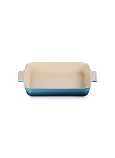 Plat rectangulaire classique 32cm en céramique bleu marine