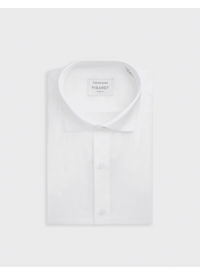 Chemise col italien en façonné uni