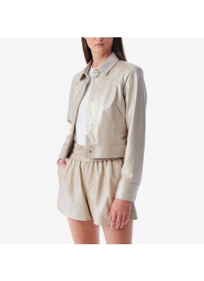 Veste Raccourcie En Cuir Kenan