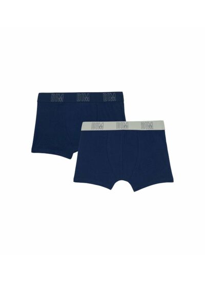Lot de 2 boxers garçon en coton bio Bleu Marine Dim Skin Care