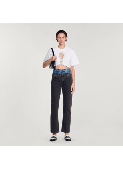 T-shirt court strassé