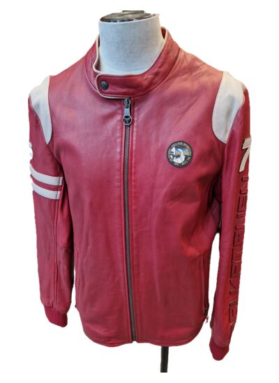 BLOUSON CUIR ARI Rouge