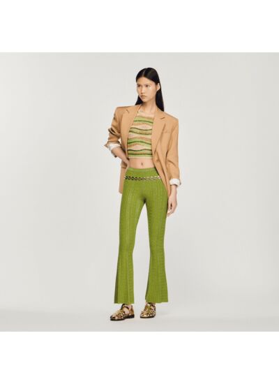 Pantalon en maille métallisée