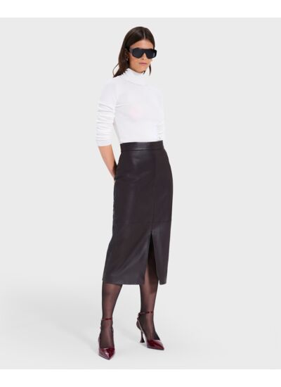 Jupe Jala Chocolat en cuir